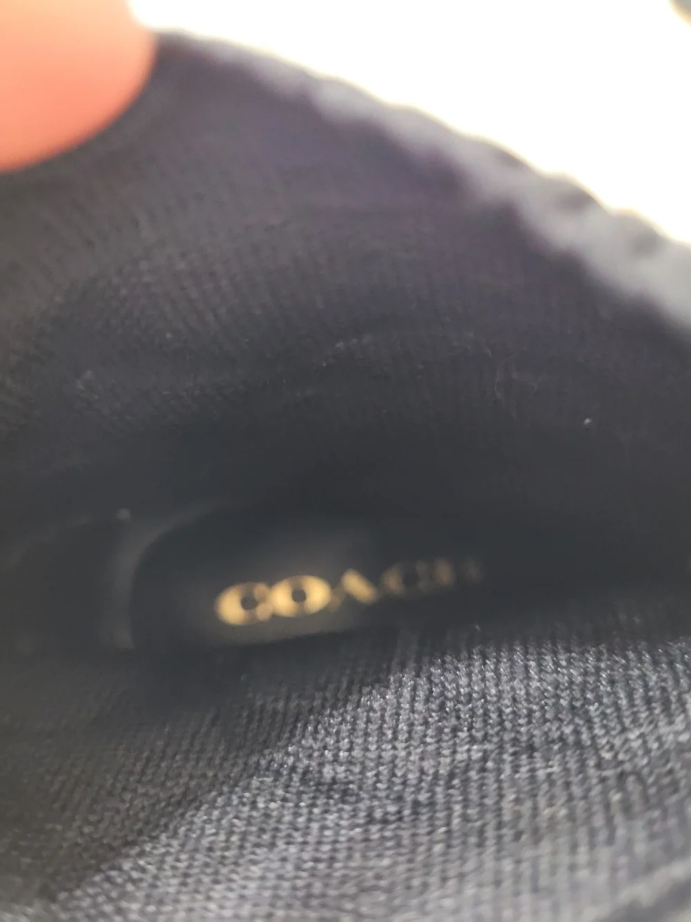 Coach Jade Knit Sock Pull On Pointed Toe Ankle Booties Black Monogram - Picture 5 of 6